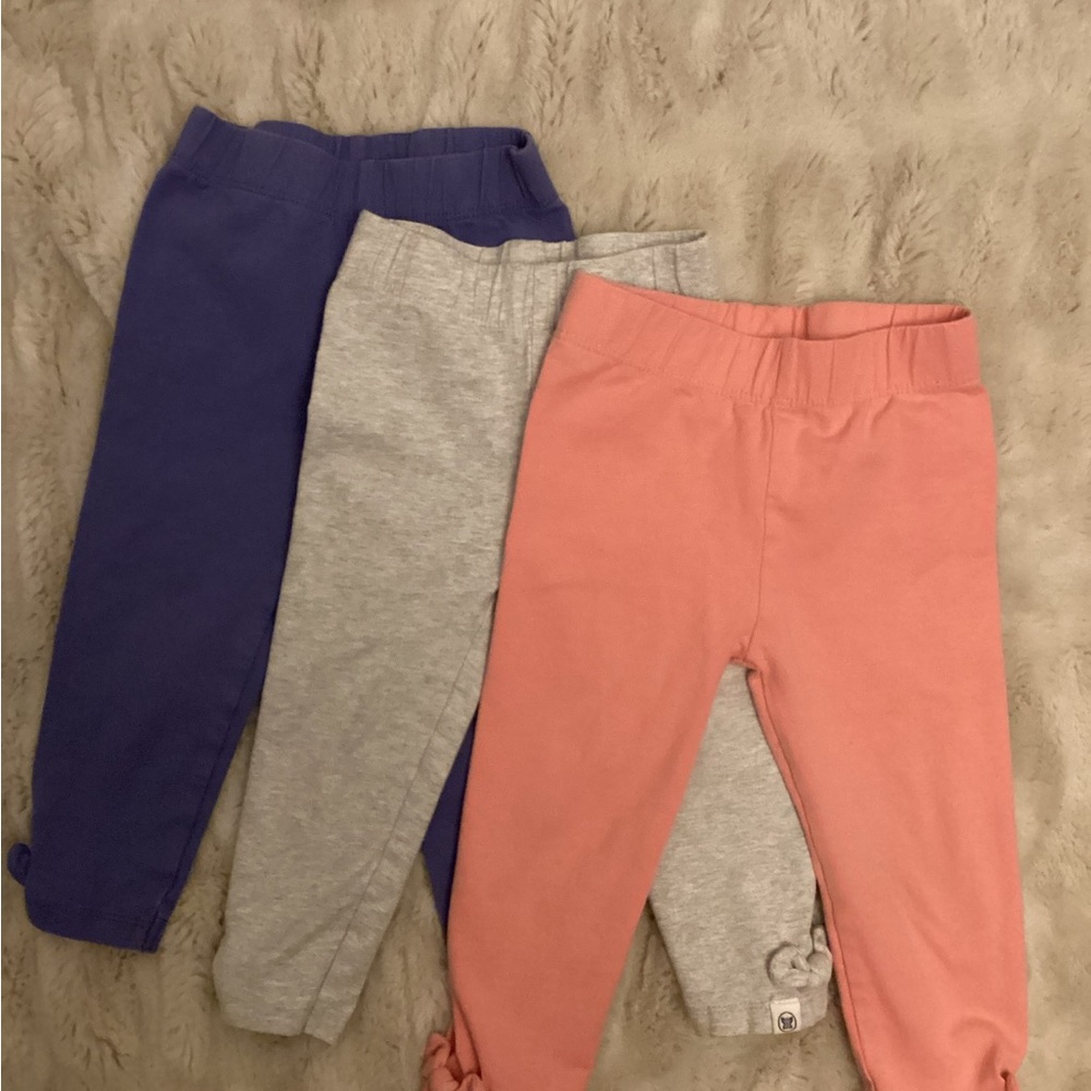 Kids' Leggings Set - Coral, Gray, and Blue